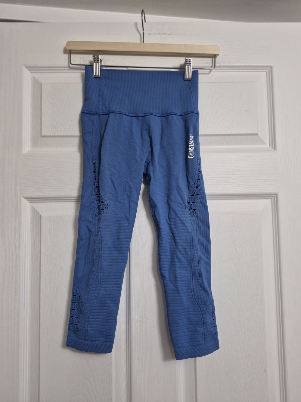 Gymshark Kids Blue Seamless Cropped Leggings